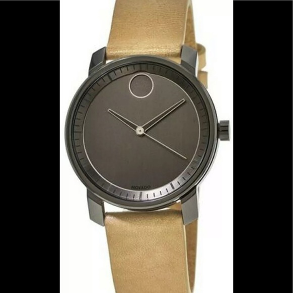 NIB Movado unisex watch 3600487 Bold Grey Dial Leather Strap new in box with tag